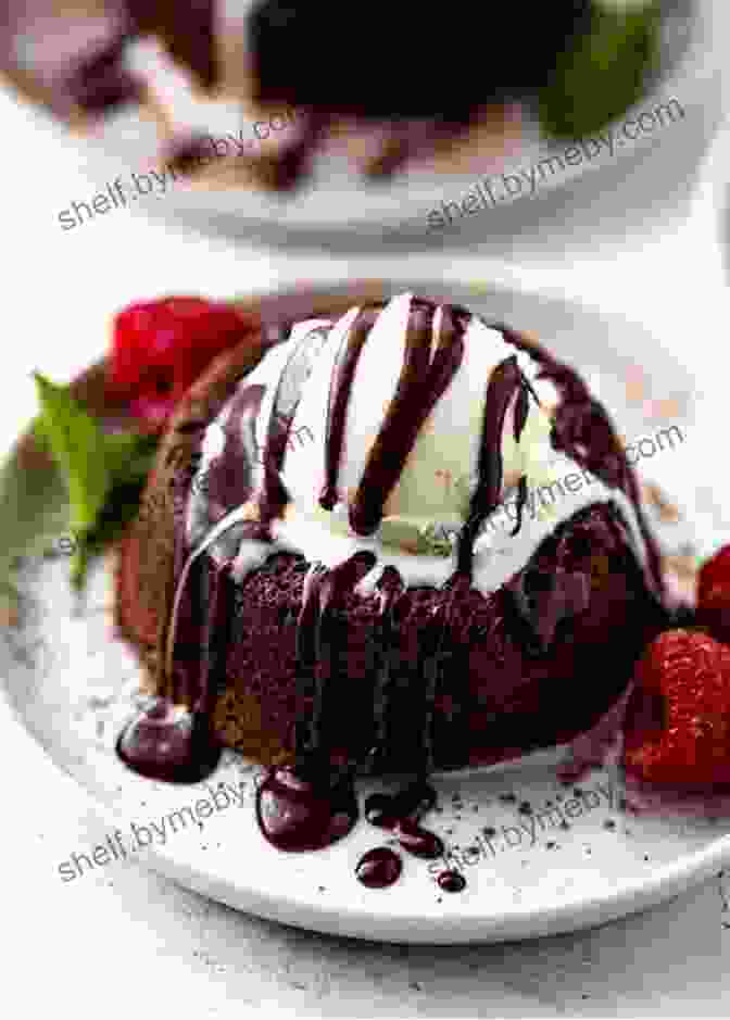 A Decadent Chocolate Lava Cake, With A Rich Molten Chocolate Center, Served On A White Plate With A Dusting Of Powdered Sugar And A Scoop Of Vanilla Ice Cream. Malibu Farm Sunrise To Sunset: Simple Recipes All Day: A Cookbook