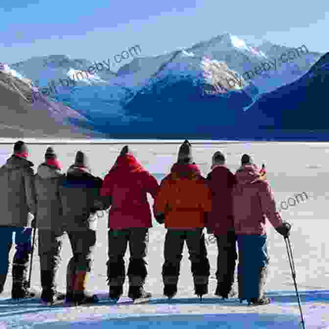 A Group Of People Standing On A Frozen Lake, Bundled Up In Warm Clothing DON T YOU KNOW IT S 40 BELOW?