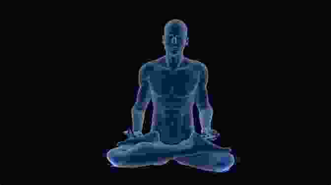 A Man Sitting In Meditation Pose, Surrounded By A Blue Aura CALIBRATED INSTINCT K STRENIK