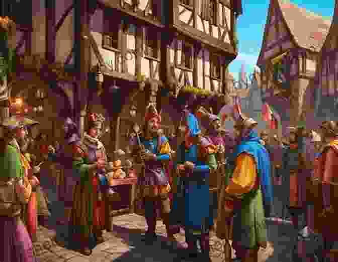 A Vibrant Depiction Of A Medieval Market, Bustling With Merchants, Craftsmen, And Travelers, Against The Backdrop Of A Towering Cathedral. Western Civilization 1 CLEP Test Study Guide Pass Your Class Part 1