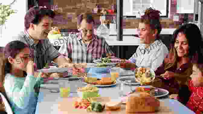 Family Gathered Around A Dinner Table, Sharing Stories And Laughter The Joy Of A Word Filled Family