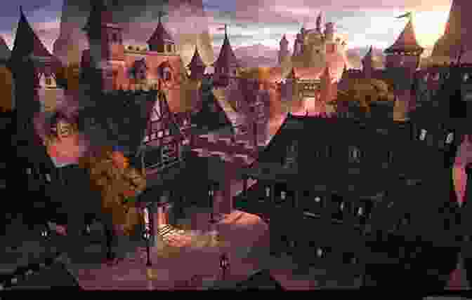 Panoramic View Of A Medieval Castle And Town Illuminated By The Golden Rays Of Sunset, A Metaphor For The Lasting Legacy Of The Era Vlad The Impaler: A Life From Beginning To End (Medieval History)