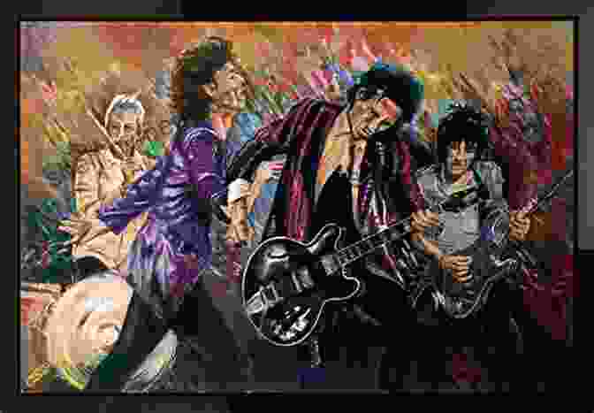 Stunning Painting Of The Rolling Stones On Stage Rock Bands In Painting: Amazing Art Collection Of 500 Paintings And Drawings Of Rock Bands And Rock Stars Artworks (folk Blues Rock Hard Rock Progressive Rock Metal)